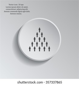 People pyramid vector illustration. Team and leader on top of pyramid.