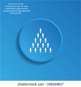 People pyramid vector illustration. Team and leader on top of pyramid.