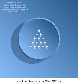 People pyramid vector illustration. Team and leader on top of pyramid.