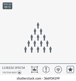 People pyramid vector illustration. Team and leader on top of pyramid.