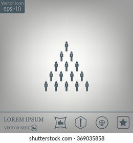 People pyramid vector illustration. Team and leader on top of pyramid.