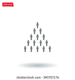 People pyramid vector illustration. Team and leader on top of pyramid.