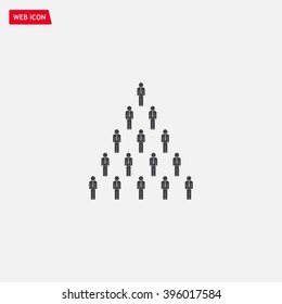 People pyramid vector illustration. Team and leader on top of pyramid.