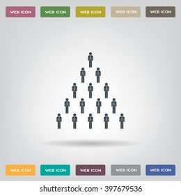 People pyramid vector illustration. Team and leader on top of pyramid.