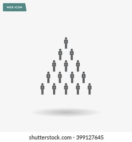 People pyramid vector illustration. Team and leader on top of pyramid.