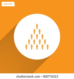 People pyramid vector illustration. Team and leader on top of pyramid.