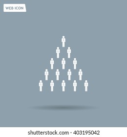 People pyramid vector illustration. Team and leader on top of pyramid.