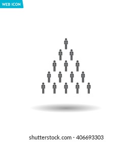 People pyramid vector illustration. Team and leader on top of pyramid.