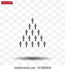 People pyramid vector illustration. Team and leader on top of pyramid.