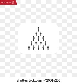 People pyramid vector illustration. Team and leader on top of pyramid.