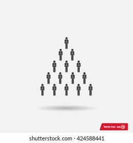 People pyramid vector illustration. Team and leader on top of pyramid.