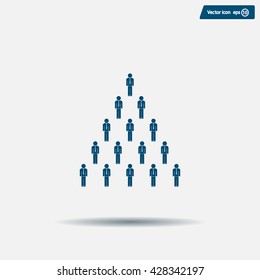 People pyramid vector illustration. Team and leader on top of pyramid.