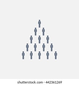 People pyramid vector illustration. Team and leader on top of pyramid.