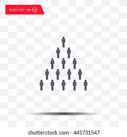 People pyramid vector illustration. Team and leader on top of pyramid.