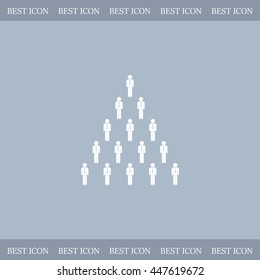 People pyramid vector illustration. Team and leader on top of pyramid.