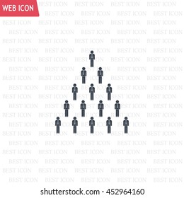 People pyramid vector illustration. Team and leader on top of pyramid.