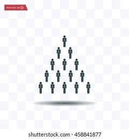 People pyramid vector illustration. Team and leader on top of pyramid.
