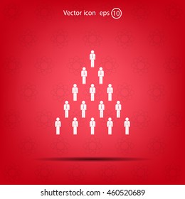 People pyramid vector illustration. Team and leader on top of pyramid.