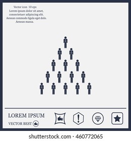 People pyramid vector illustration. Team and leader on top of pyramid.