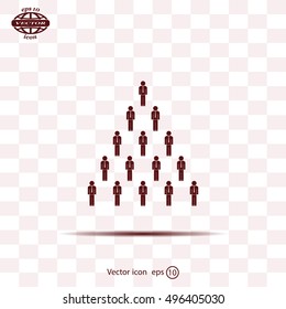 People pyramid vector illustration. Team and leader on top of pyramid.