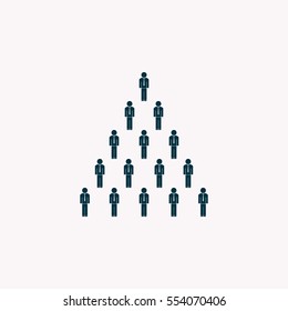 People pyramid vector illustration. Team and leader on top of pyramid.