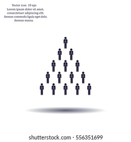 People pyramid vector illustration. Team and leader on top of pyramid.