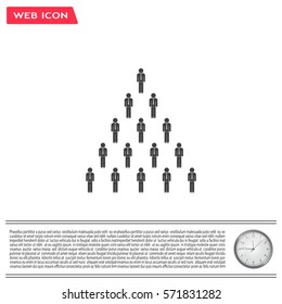 People pyramid vector illustration. Team and leader on top of pyramid.