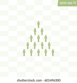 People pyramid vector illustration. Team and leader on top of pyramid.