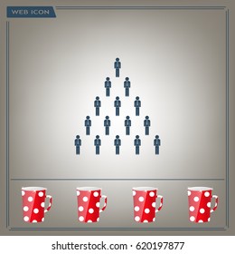 People pyramid vector illustration. Team and leader on top of pyramid.