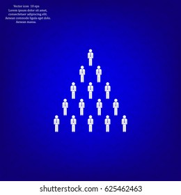People pyramid vector illustration. Team and leader on top of pyramid.
