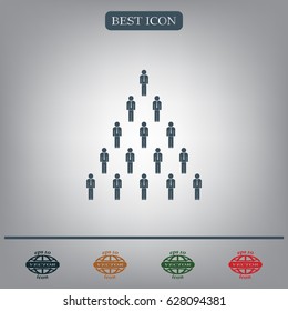 People pyramid vector illustration. Team and leader on top of pyramid.