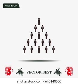 People pyramid vector illustration. Team and leader on top of pyramid.
