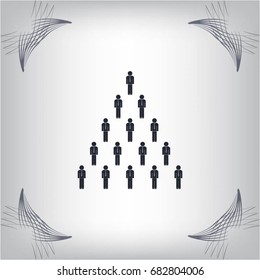 People pyramid vector illustration. Team and leader on top of pyramid.