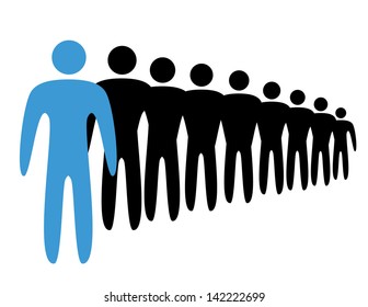 people in the queue, leadership concept