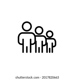 People Queue Line Icon, Outline Vector Sign, Linear Style Pictogram Isolated On White. Symbol, Logo Illustration. Editable Stroke. Pixel Perfect.