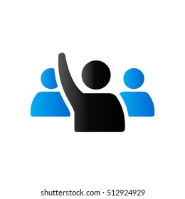 People Raise Hand Icon In Duo Tone Color. Business Finance Buying