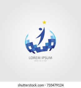 People raise star logo