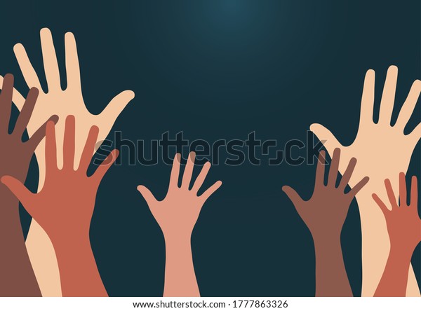 People Raise Their Hands Vote Their Stock Vector (Royalty Free ...