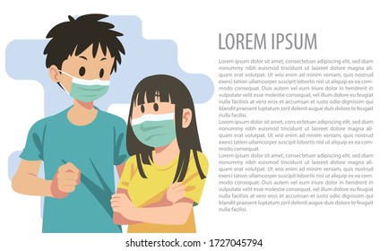 People raised a fists and prepare for the epidemic,fight the Coronavirus,overcoming a terrible crisis together. Vector illustration in a flat style.