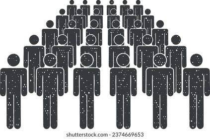 personas, rango, ilustración de vector de icono de grupo en estilo de sello