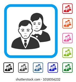People raster flat pictograph. Human face has gladness expression.