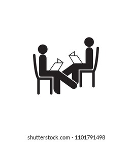 people read a book illustration. Element of library icon for mobile concept and web apps. Detailed people read a book icon can be used for web and mobile on white background
