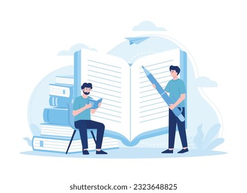 People read a books all the time trending flat illustration