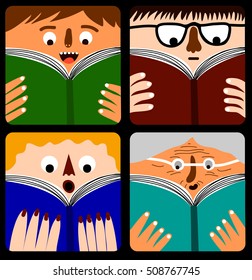 People reading a book