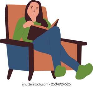 Personas Leyendo Personaje de Libro. Ilustración vectorial plana sobre fondo blanco