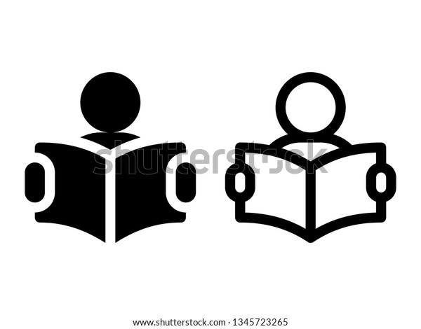 People Reading Book Icon Stock Vector Royalty Free