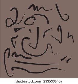 Menschen lesen Bücher unter einem Baum mit einer sanften Brise. abstrakte Linienkunst.