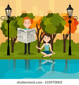people reading on the park