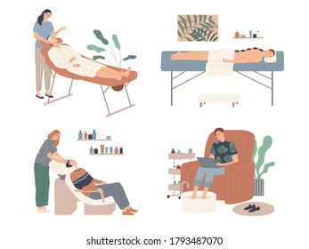 People receive wellness services in the health resort