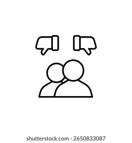 Personas Que Reciben Comentarios Negativo O Icono De Concepto Social De Desaprobación